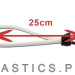 elastische lus 25cm wit met spinhaak spiraalhaak