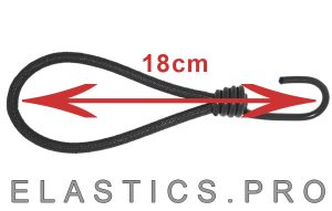 elastische lus 18cm met spinhaak spiraalhaak