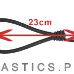 elastische lus 23cm met spinhaak spiraalhaak