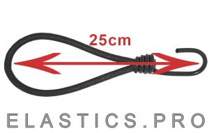 elastische lus 25cm met spinhaak spiraalhaak