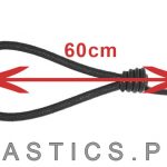 elastische lus 60cm zwart met spinhaak spiraalhaak